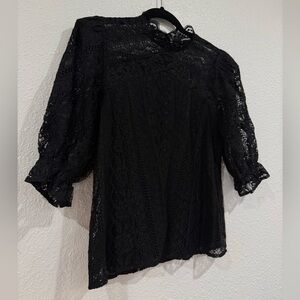 Express Black Lace Blouse